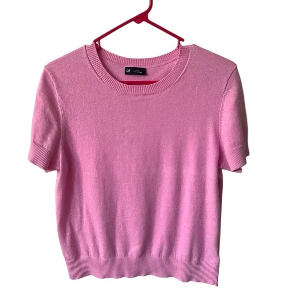 GAP CashSoft Cropped Tee in Parisian Pink - Picture 2 of 3